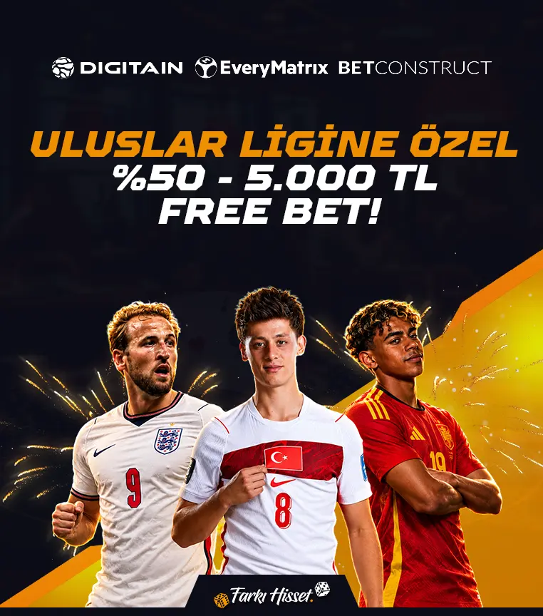 Ganobet Uluslar Ligi'ne özel %50 - 5.000 TL free bet bonusu